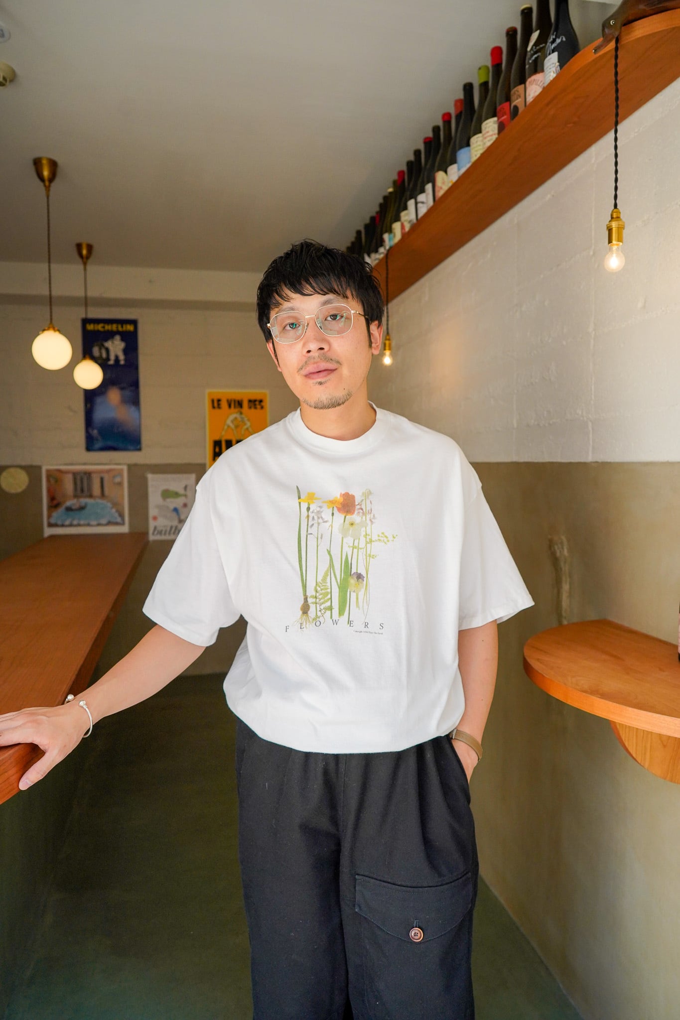 【1994】"Hanes Beefy-T" Flowers Graphic T-shirts / 6-93