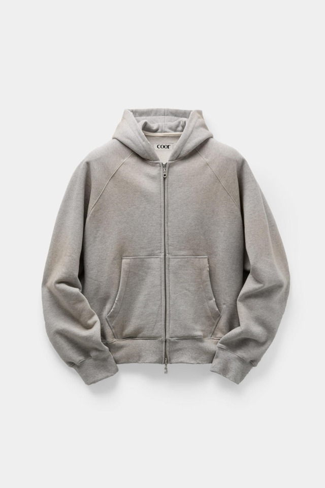 [COOR] Washed Raglan Hoodie Sweat Zip Up (Melange Gray) 正規品 韓国ブランド 韓国通販 韓国代行 韓国ファッション クール クーア クアー 日本 店舗