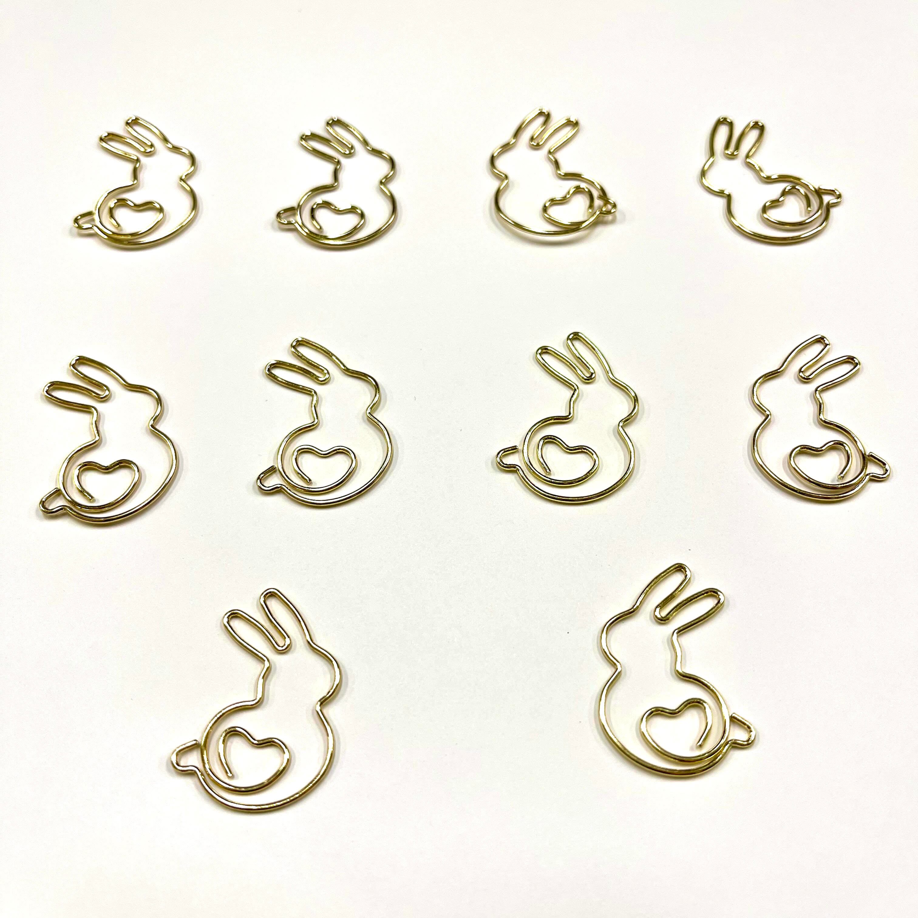 うさぎ様 チャームクリップ 2点おまとめ うさぎ クリップ 】10個 ゴールド金運 幸運 縁起 大吉 卯 ウサギ 兎