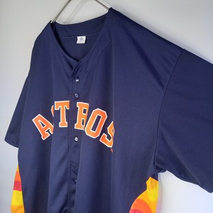 MLB　アストロズ　ゲームシャツ　半袖　ベースボールシャツ　企業ロゴ　XL