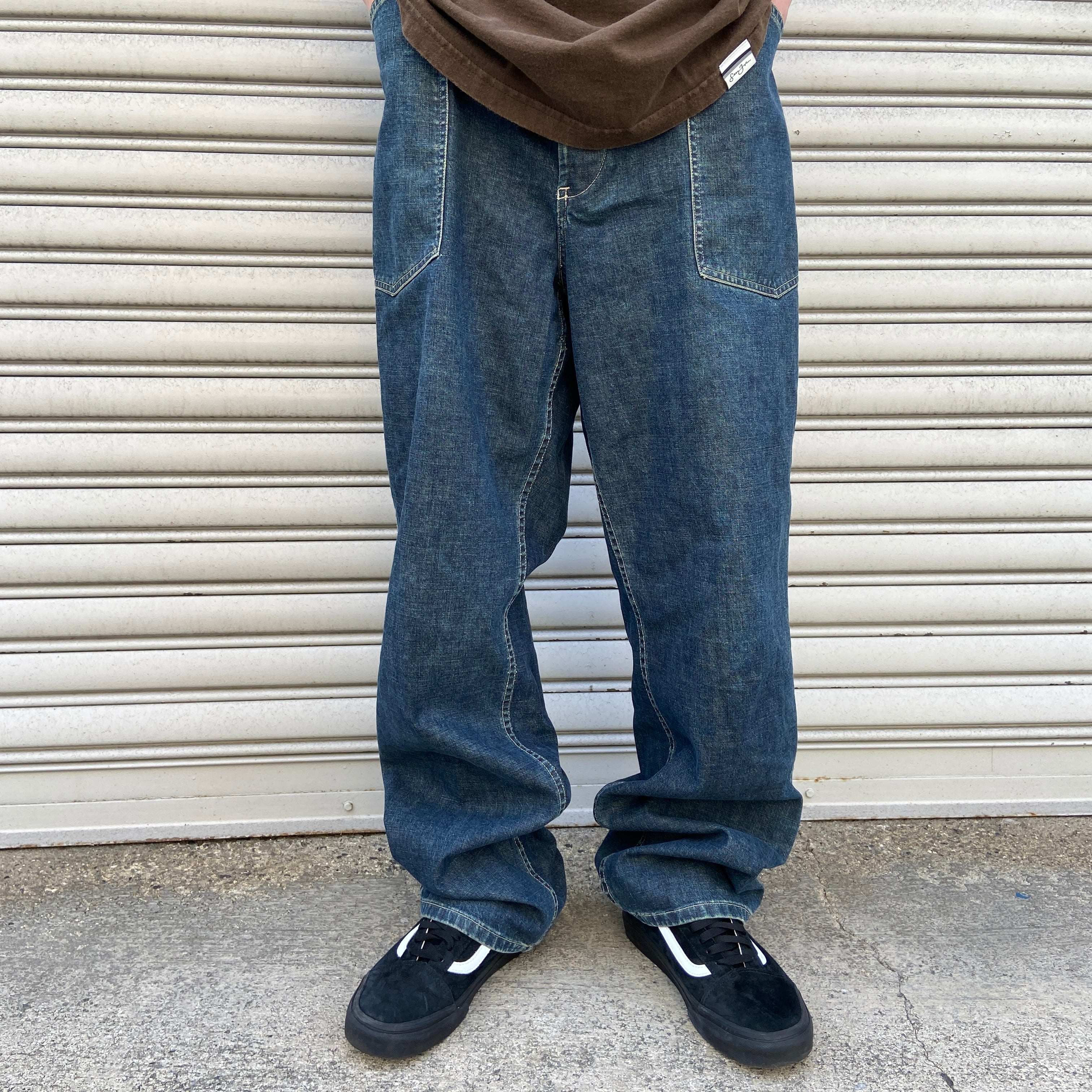 送料無料』90s USA製 RRL シンチバックデニムワークパンツ ラルフ 