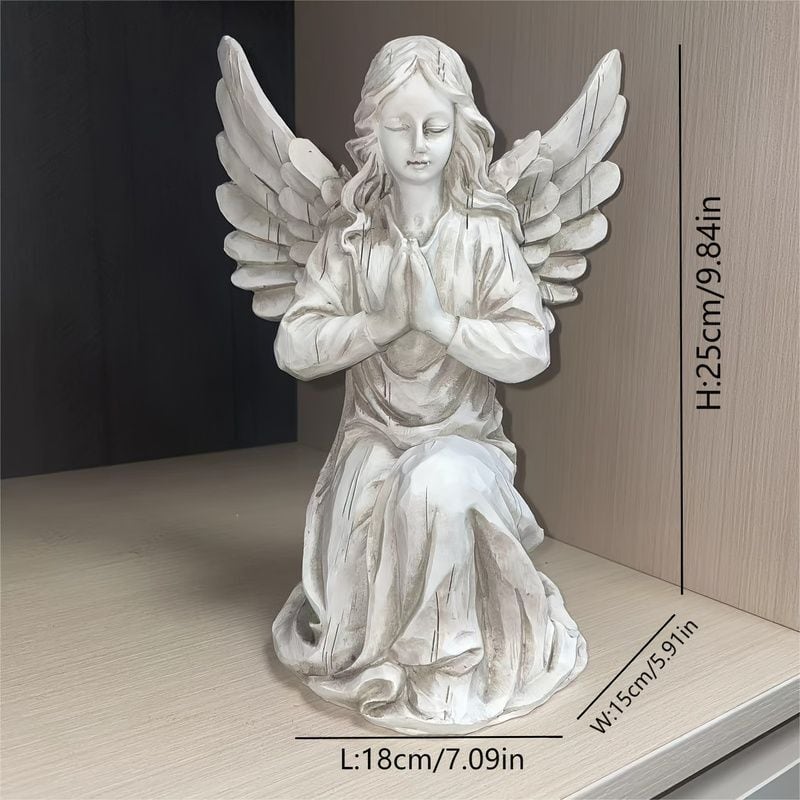 天使の樹脂彫刻 約15cm ホワイト 天使の樹脂彫刻 約15cm ホワイト