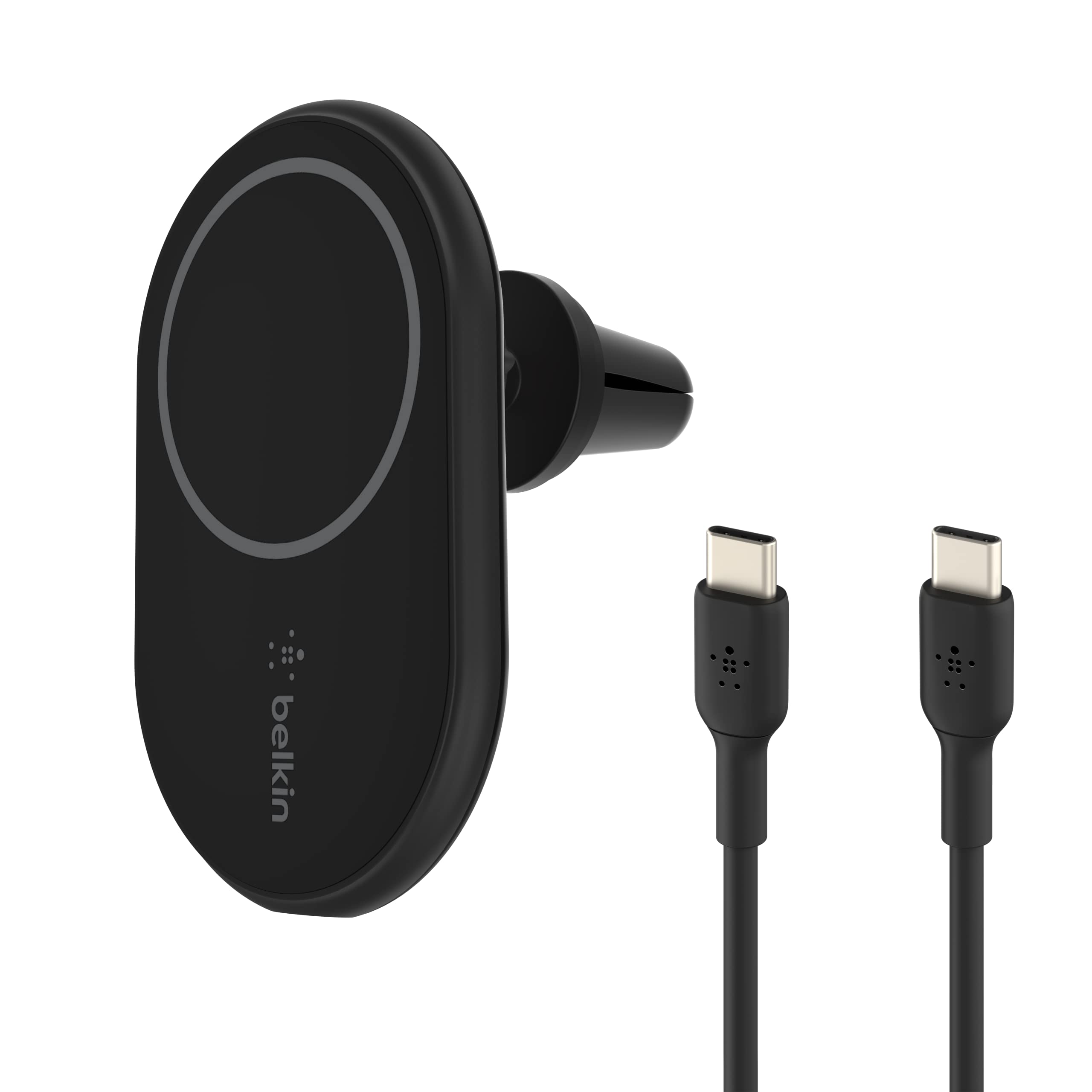 【新着特価】Belkin MagSafe対応 ワイヤレス車載充電器 7.5W エアコン吹き出し口用 USB-C to Cケーブル(1.2m)付属 (シガーチャージャー別売り) iPhone16/15/14/13/12シリーズ対応 ブラック WIC004btBK-NC