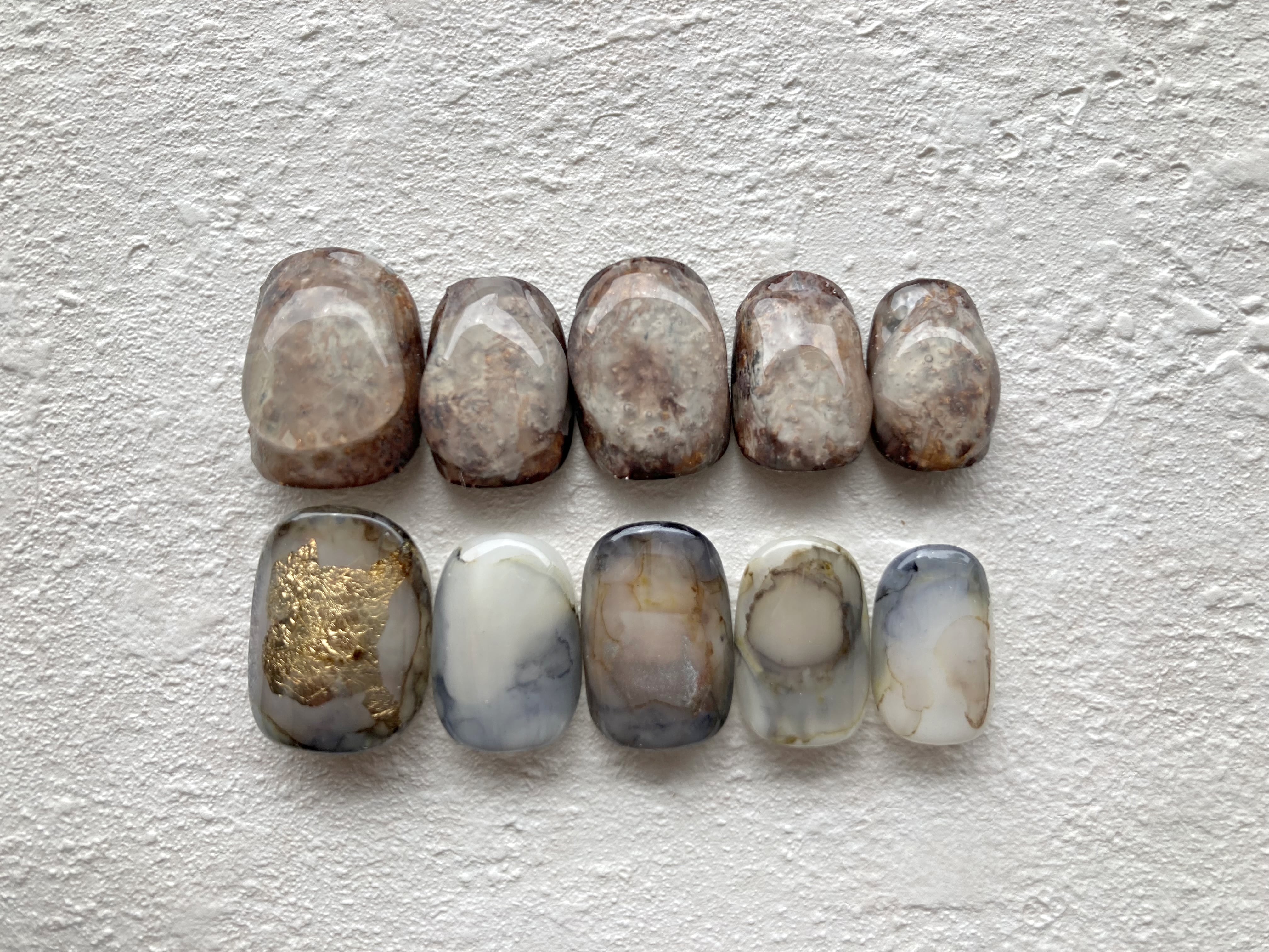 鉱物アートサンドピュアアシメトリーネイルチップ | embellir Nail