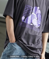 ＼SALE／◆光沢ラバー EMOイラスト Tシャツ◆ef-s80142e