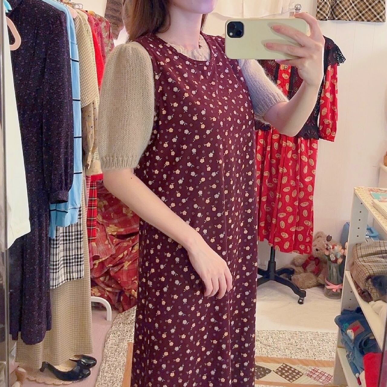 bordeaux flower sleeve less one-piece
