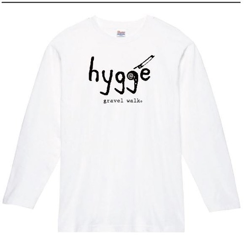 【Tシャツ（長袖）】Hygge（ロゴ小）ホワイト