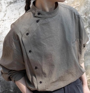 retro stand collar shirt【2025100306】