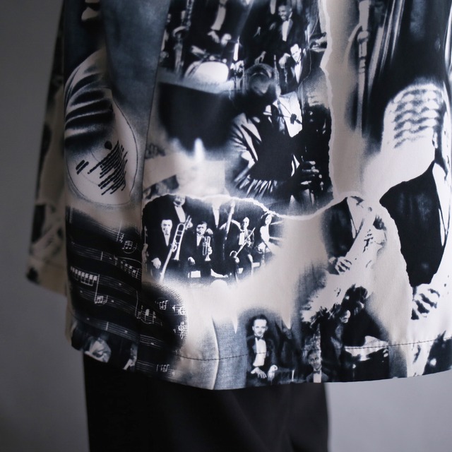 jazz culture pattern over size h/s shirt