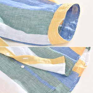 Pastel Stripe Linen Shirt / パステル ストライプ リネン シャツ