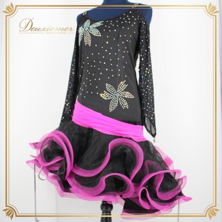 【CHACOTT 】社交ダンス レッスンウェア 黒ピンク 社交ダンス レッスンウェア 黒とピンク CHACOTT 】社交ダンス