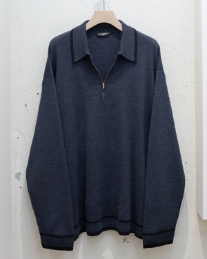 half zip knit polo / merino wool acrylic blend / From EUROPE