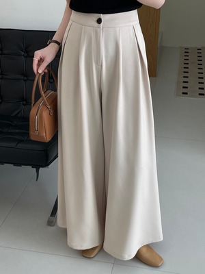 flare pleats wide pants〈3colors〉