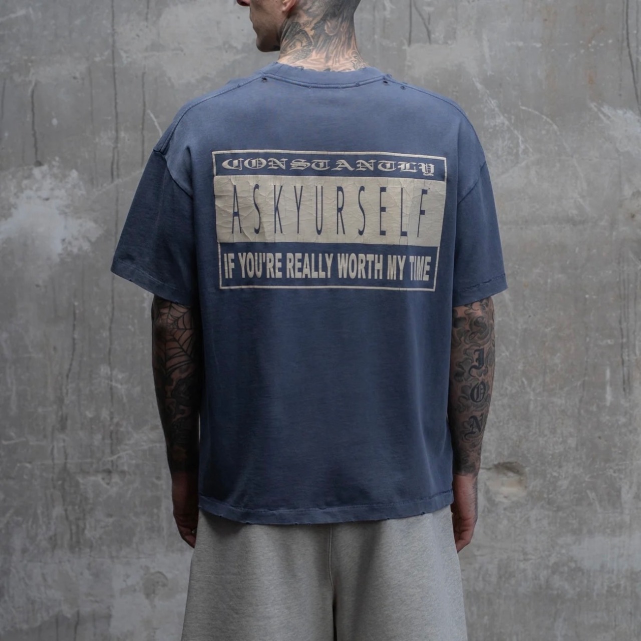 ASKYURSELF / parental tee navy
