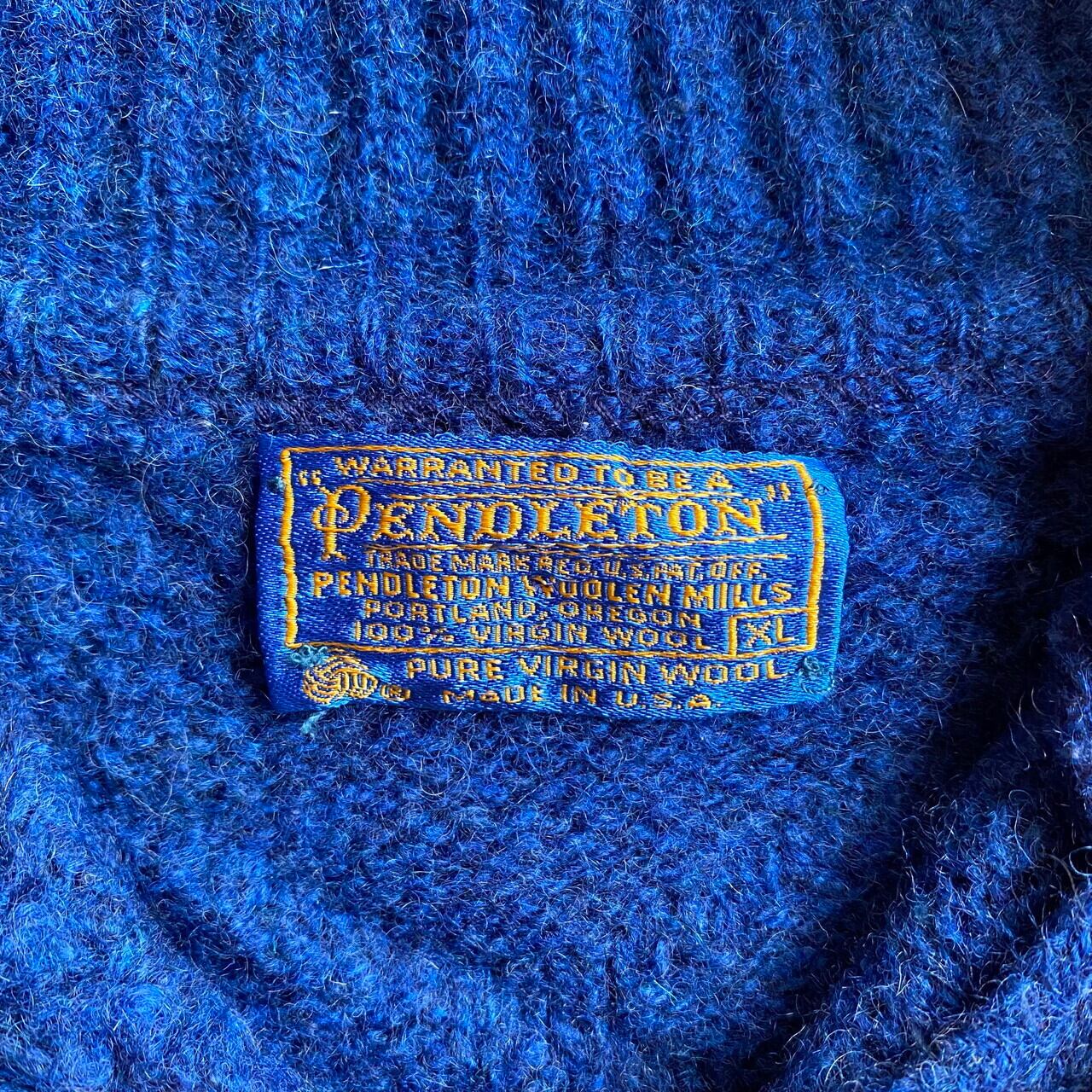 70〜80年代 PENDLETON ペンドルトン ショールカラー ウールニットセーター メンズXL 古着 70s 80s ビンテージ ヴィンテージ  ブルー 青色【ニットセーター】【CS2211-40】 | cave 古着屋【公式】古着通販サイト