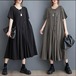 大きいサイズ レディース ロング　ワンピース　春夏 秋 新品 半袖　ロング