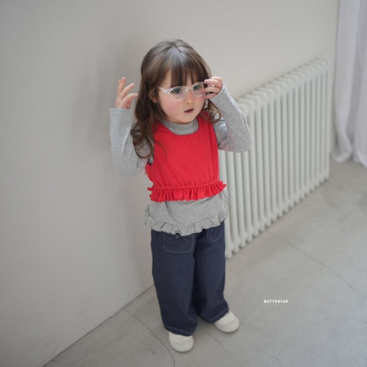 [BUTTERCUP] Dot Frill Single Tee / [버터컵] 도트프릴싱글티