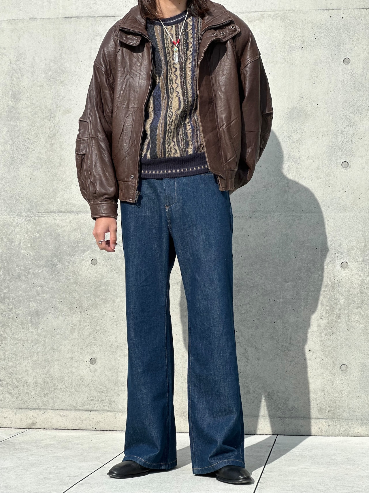 Semi Flare Slacks Denim