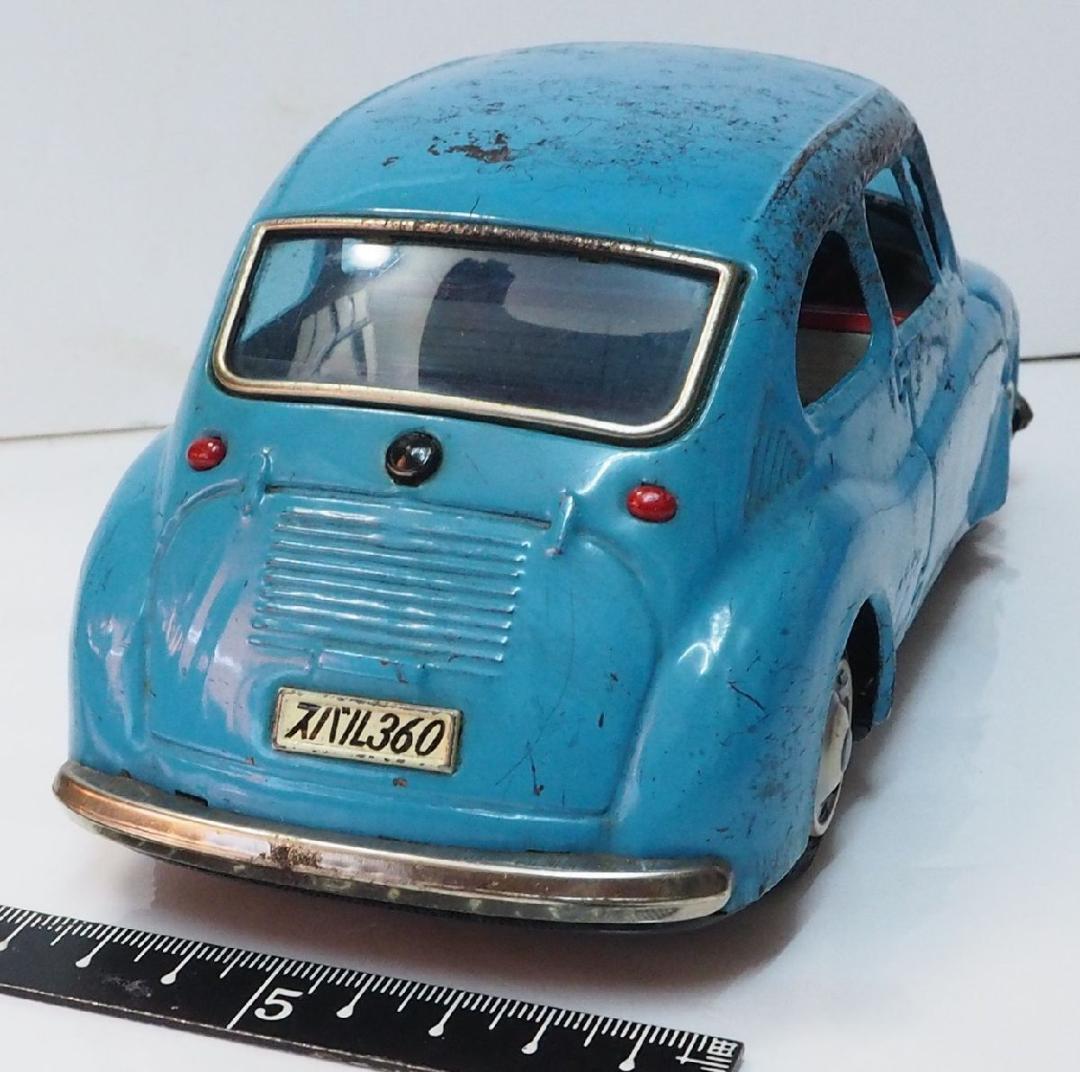 旭玩具【スバル360黄色フリクション動作確認済】当時物ブリキ製