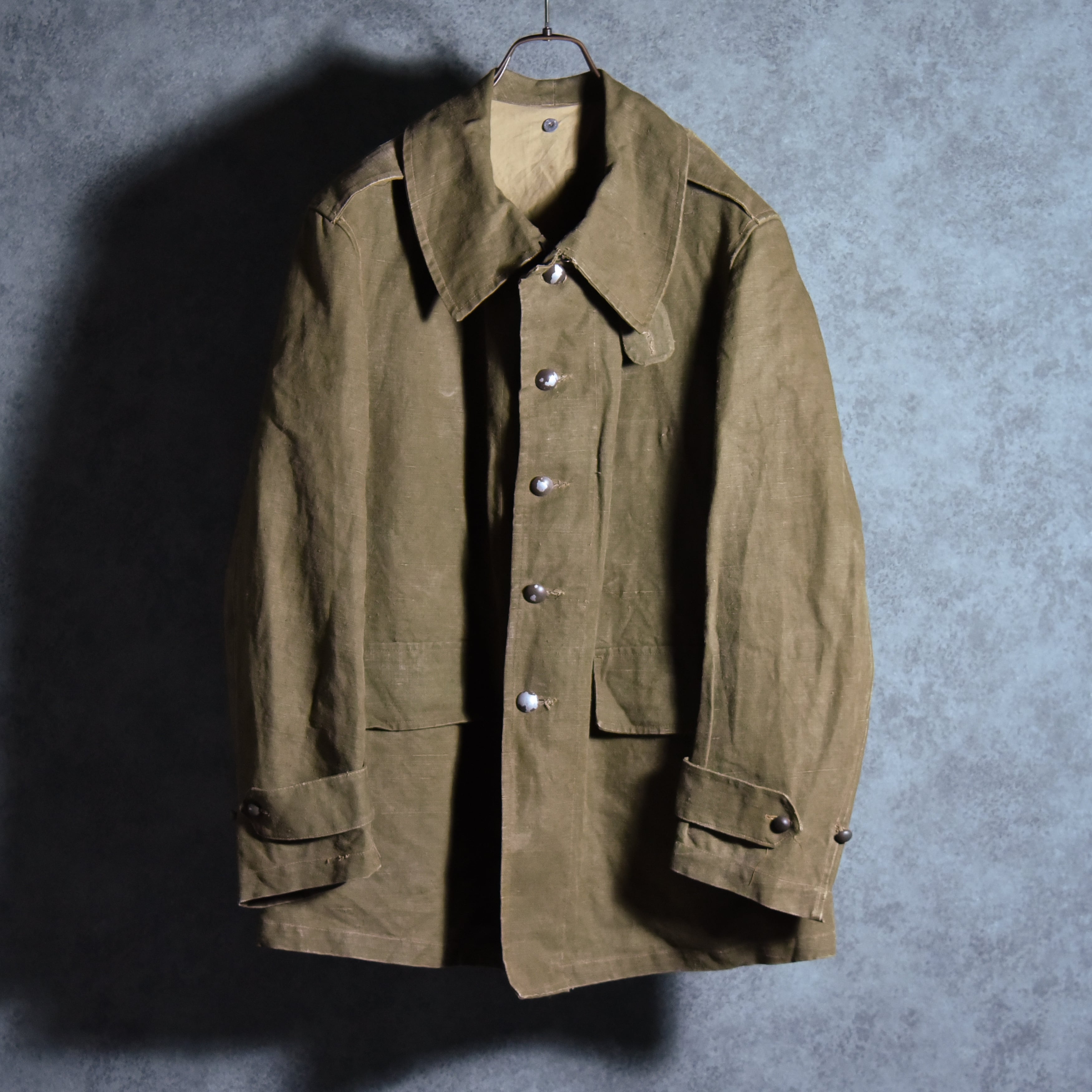 30-40s French Army Linen Motorcycle M35 Jacket フランス軍 リネン