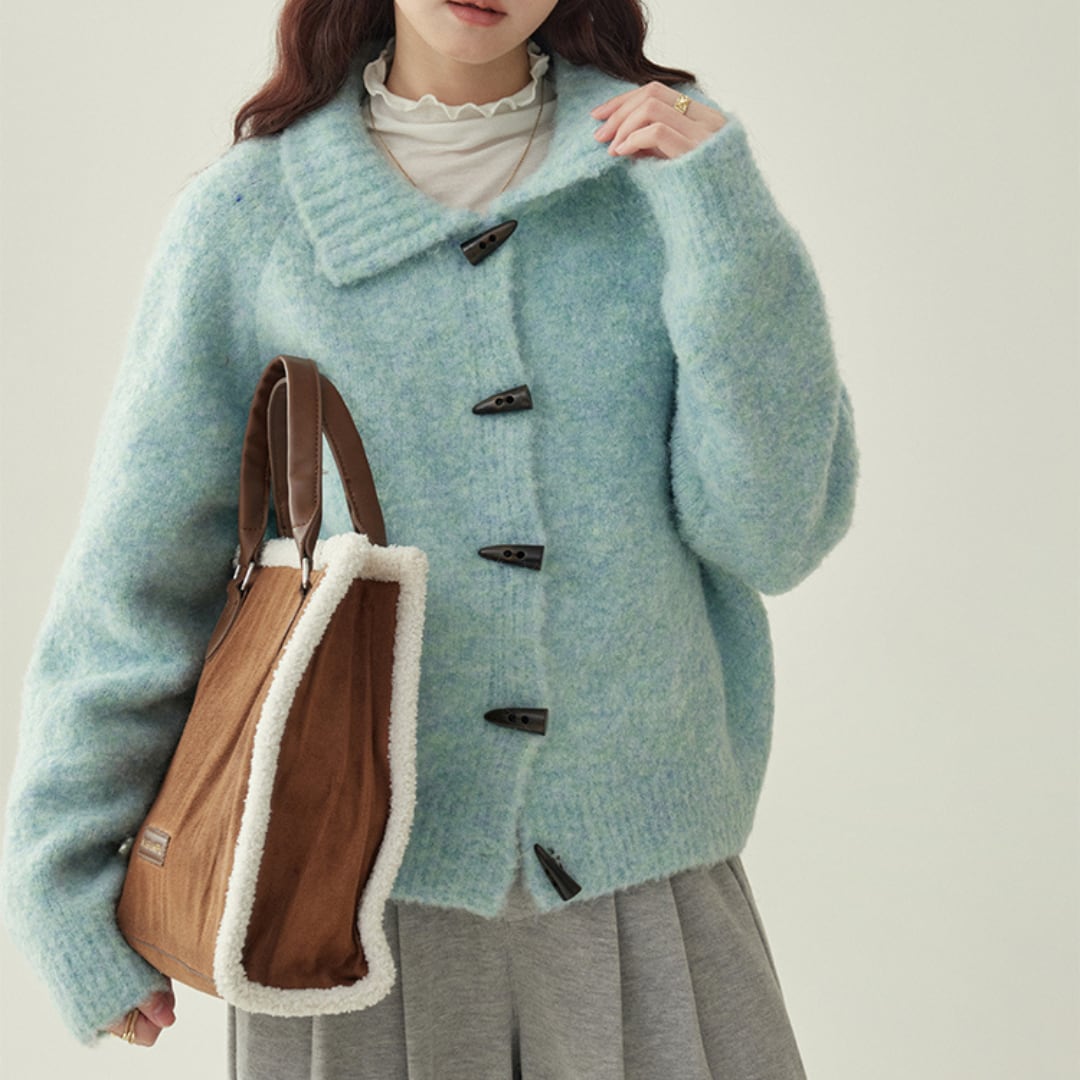 toggle button knit cardigan