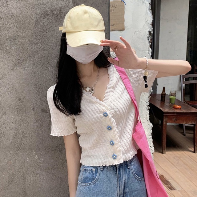 スタイルVネックショートトップス サマーセーター 薄手カーディガン 夏物 シルク スーパーモール36134664239