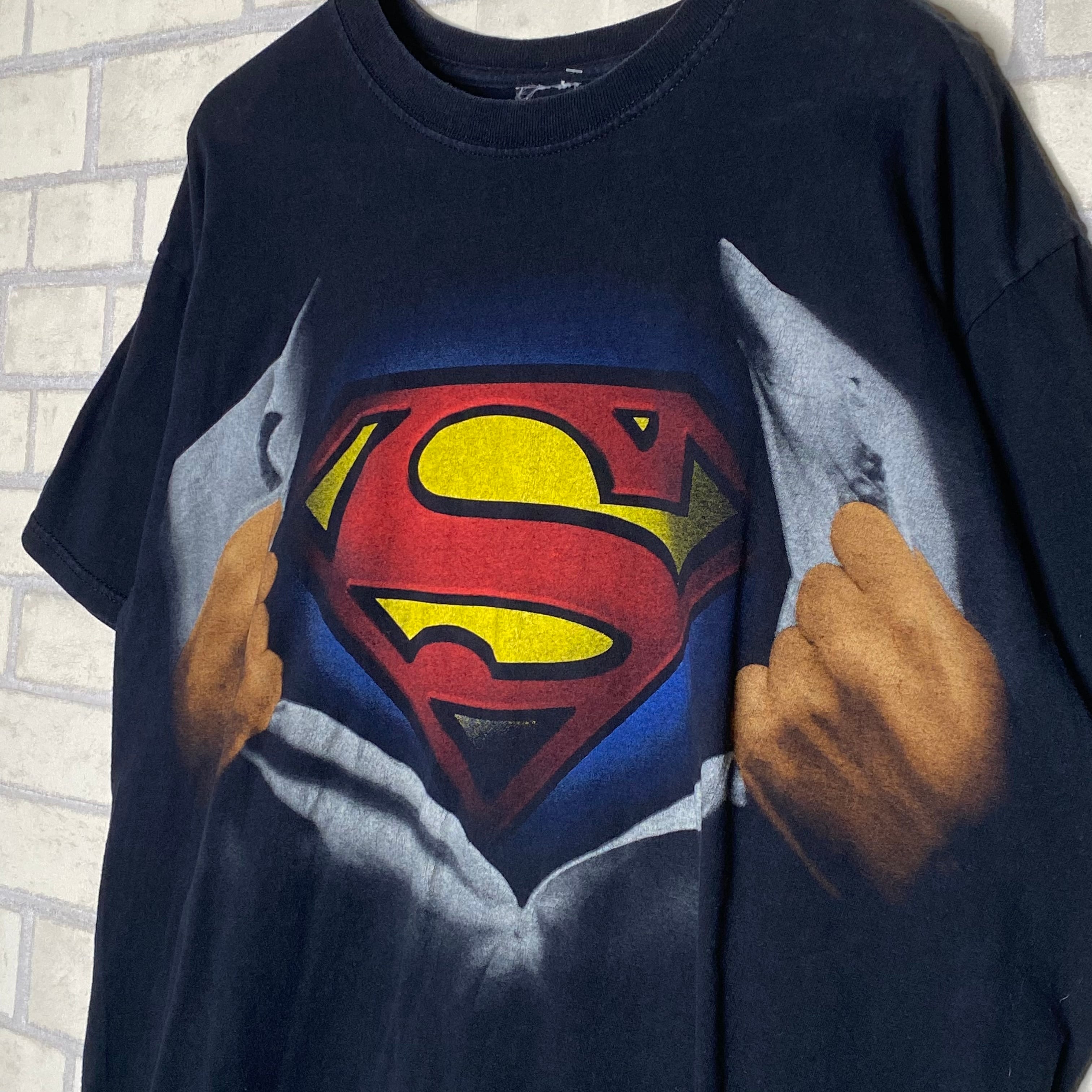 DC 半袖Tシャツ L フロントプリント スーパーマン 状態良好 | 古着屋 