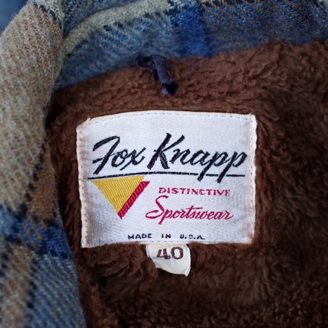 60s USA製 FOX KNAPP 長袖 CPO ウール シャツ メンズ XS 古着 ヴィンテージ ジャケット 長袖シャツ ヘビーウェイト バーガンディ 厚手 無地