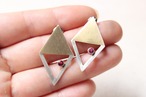 ピンクトルマリン　三角のピアス