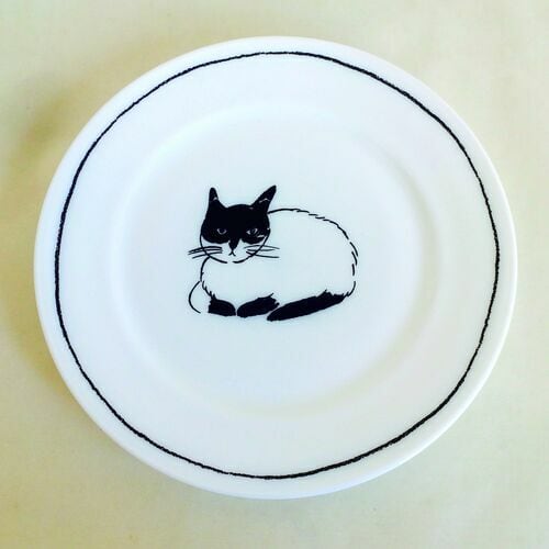 松尾ミユキ】プレートM｜MilkGlass アニマル（日本製）hedgehog / cat