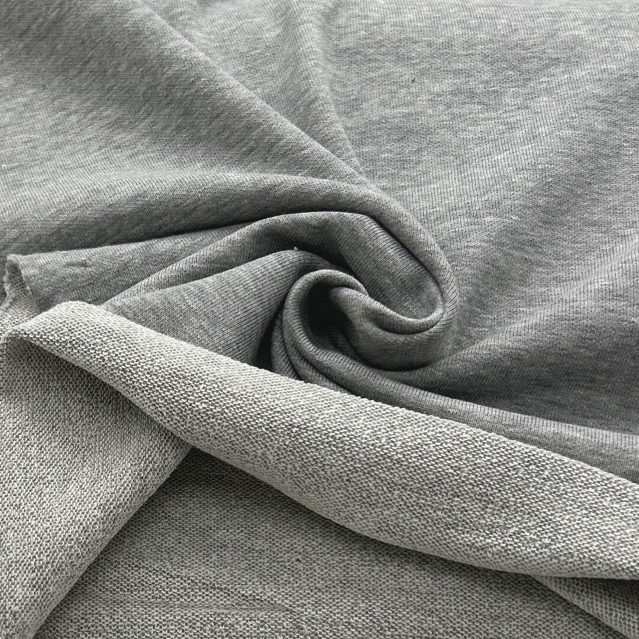 ★CT325◆2m◆綿100％ミニ裏毛ニット生地◆グレー