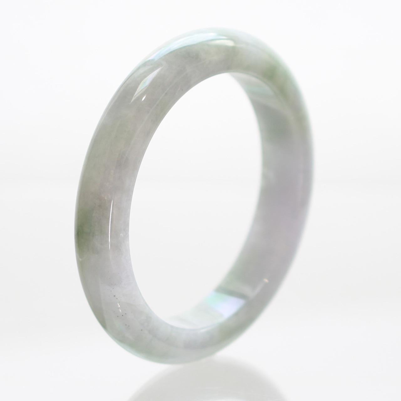 【内径 56.4mm】ラベンダーバングル lavender/marble A貨翡翠 jd_bg1305