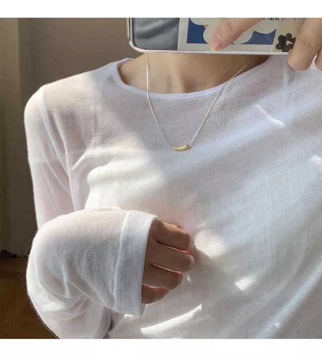 S925 puff top necklace (N167)