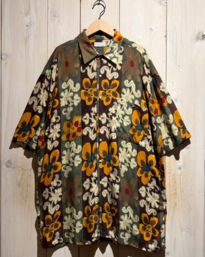 【a.k.a.C.a.k.a vintage】Retro Flower Pattern Vintage Loose S/S Rayon Shirt