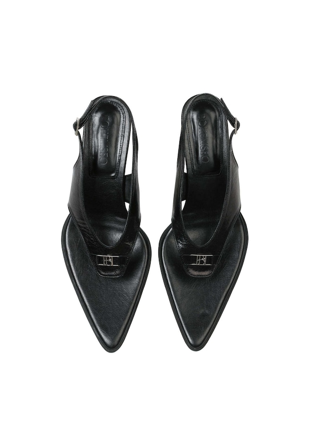 [BOHEMIAN SEOUL] FLIP FLOP LEATHER HEEL, BLACK 正規品 韓国ブランド 韓国通販 韓国代行 韓国ファッション bohemseo ボヘミアンソウル