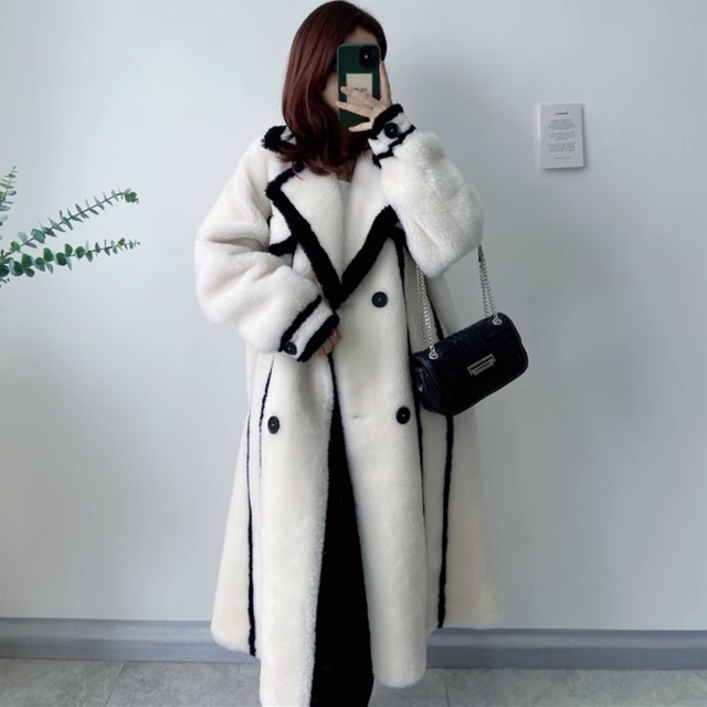 Wool piping long coat　M3804