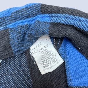 70~80's FIVE BROTHER FLANNEL BLOCK CHECK SHIRT