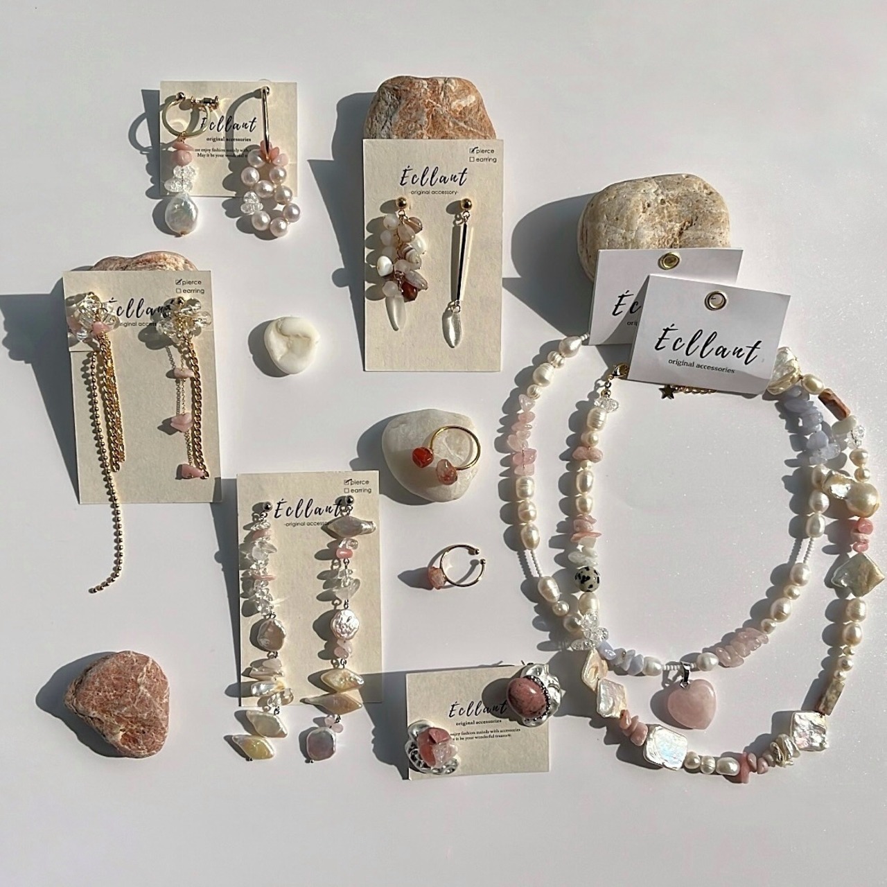 ［pink］天然石　ニュアンスピアス