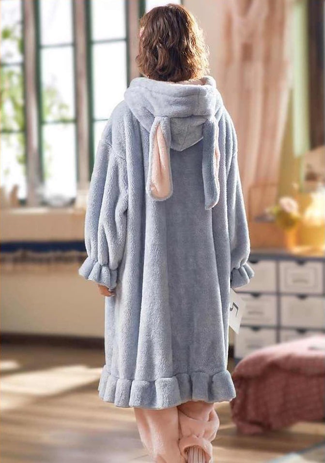 着ぐるみ うさ耳フード ルームウェア パジャマ 上下セット ワンピース