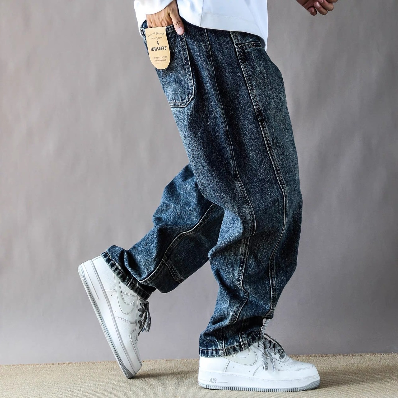 Vintage wide panel denim pants 1231 - 1