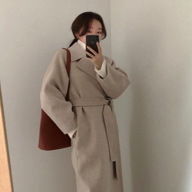 【予約販売】ロングコート レディース コート ベーシック かっこいい シンプル スタイリッシュ おしゃれ こなれ感 ホワイト/ブラウン/グレー/ブラック