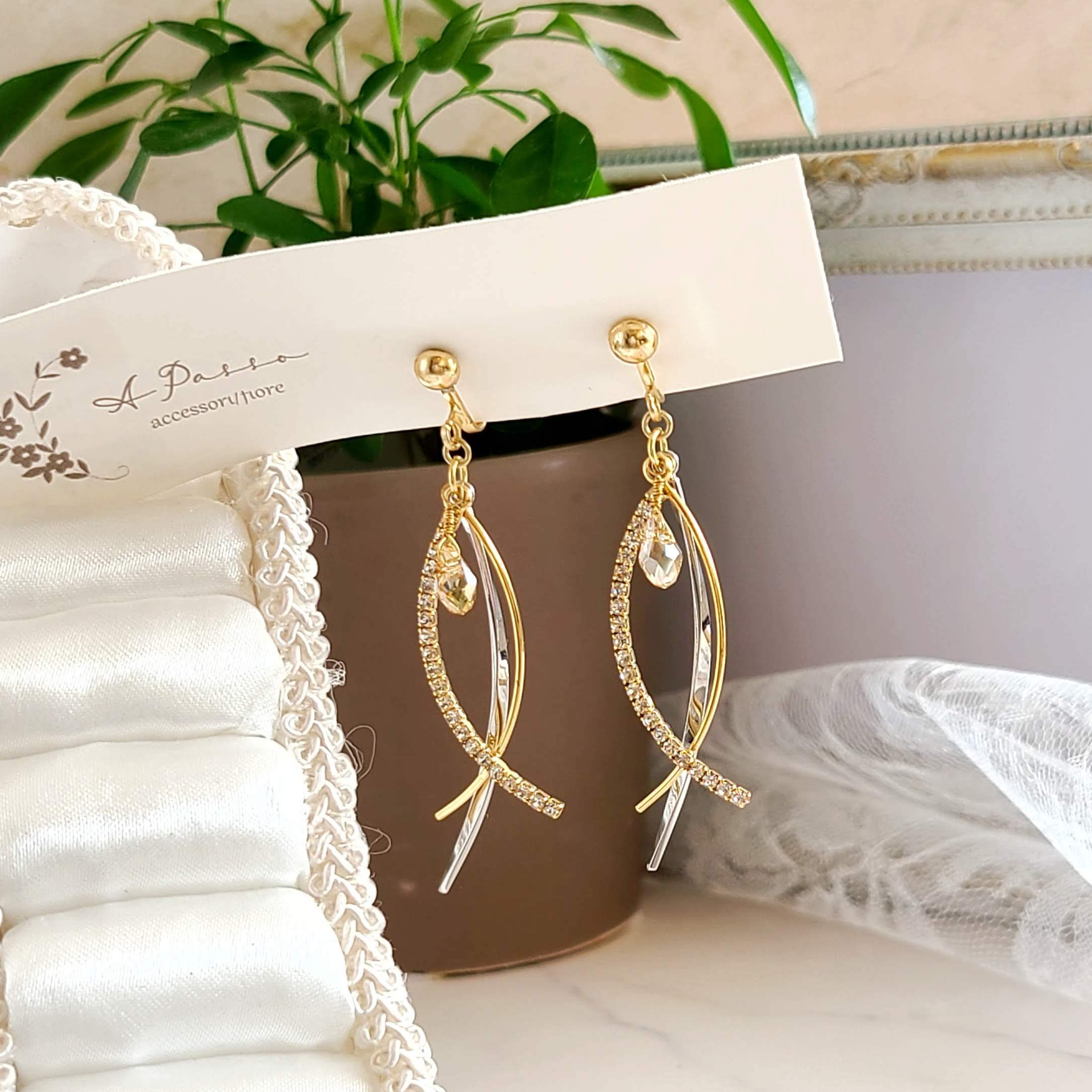 ★MARIA★さん専用♡«一点物シリーズ!!»チェーンピアス イヤリング BOUQUET OF JOY】チェーンピアス(ピアス・イヤリング