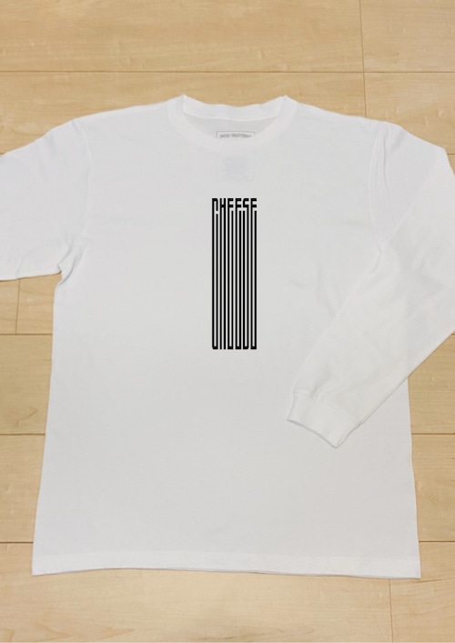 チーーーズ (White) / 長袖T-Shirt リブ仕様 / 5.6オンス ヘビーウェイト