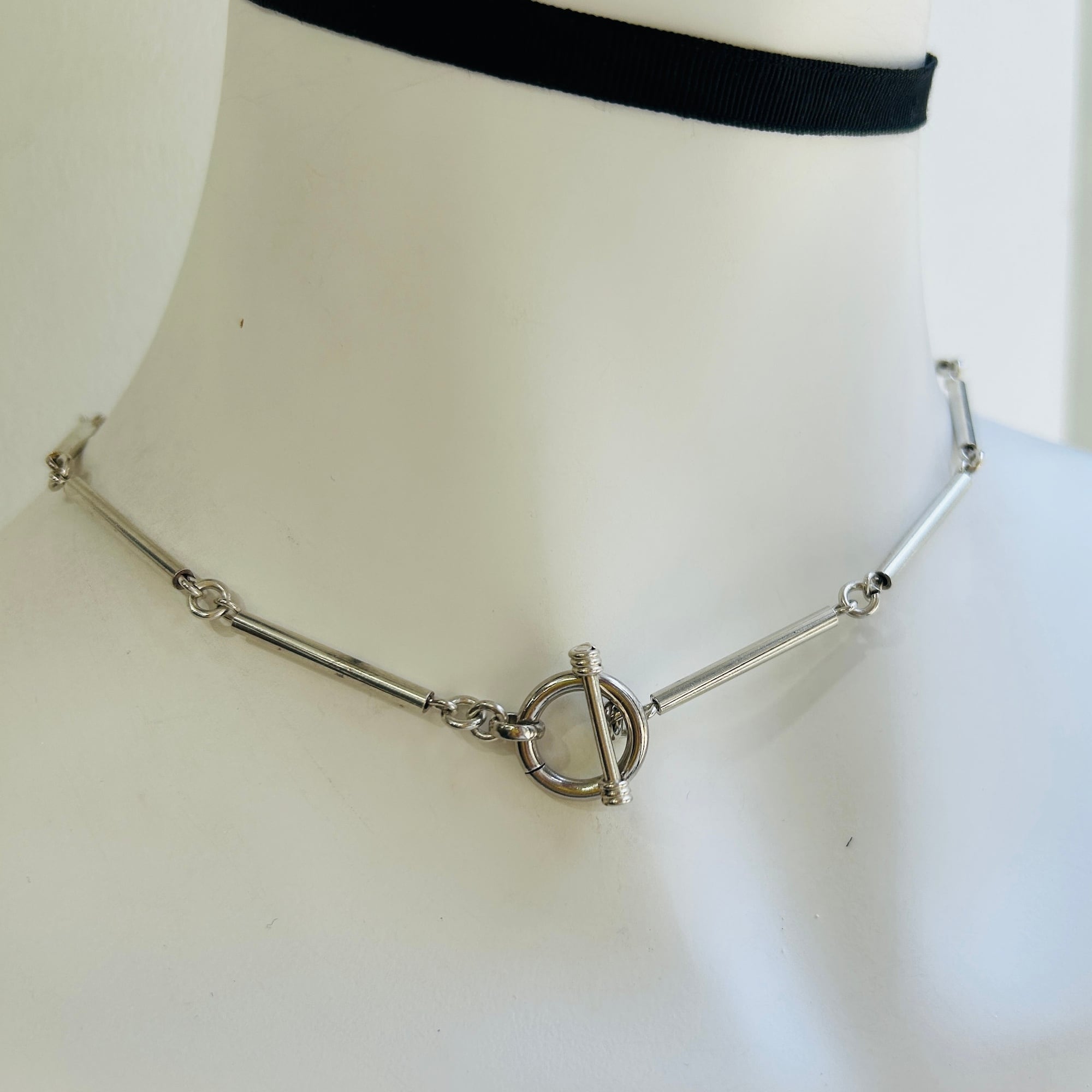 Mexico 925 トグルチェーンネックレス VINTAGE シルバー シルバー925 BEADS ＆ BAR トグルネックレス | Milo Antiques & Vintage