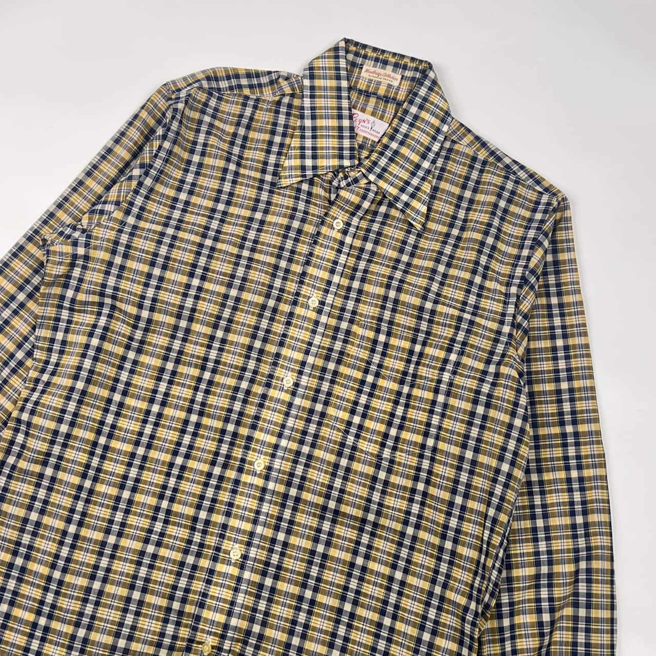 Reyn’s GANT レインズ・ガント Woodbridge Collection チェック 長袖シャツ 15 1/2-34/イエロー×ブルー メンズ ユニオンチケット