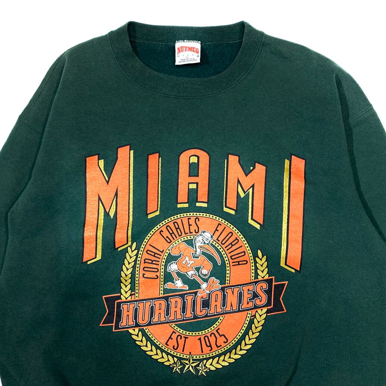 90年代 90s USA製 NUTMEG MIAMI HURRICANES スウェット ...