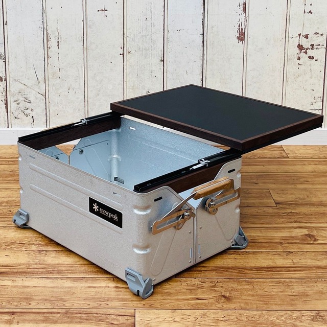 【送料無料】スノーピーク シェルフコンテナ50タイプ専用カスタム スライド式天板(レザー調ブラック)