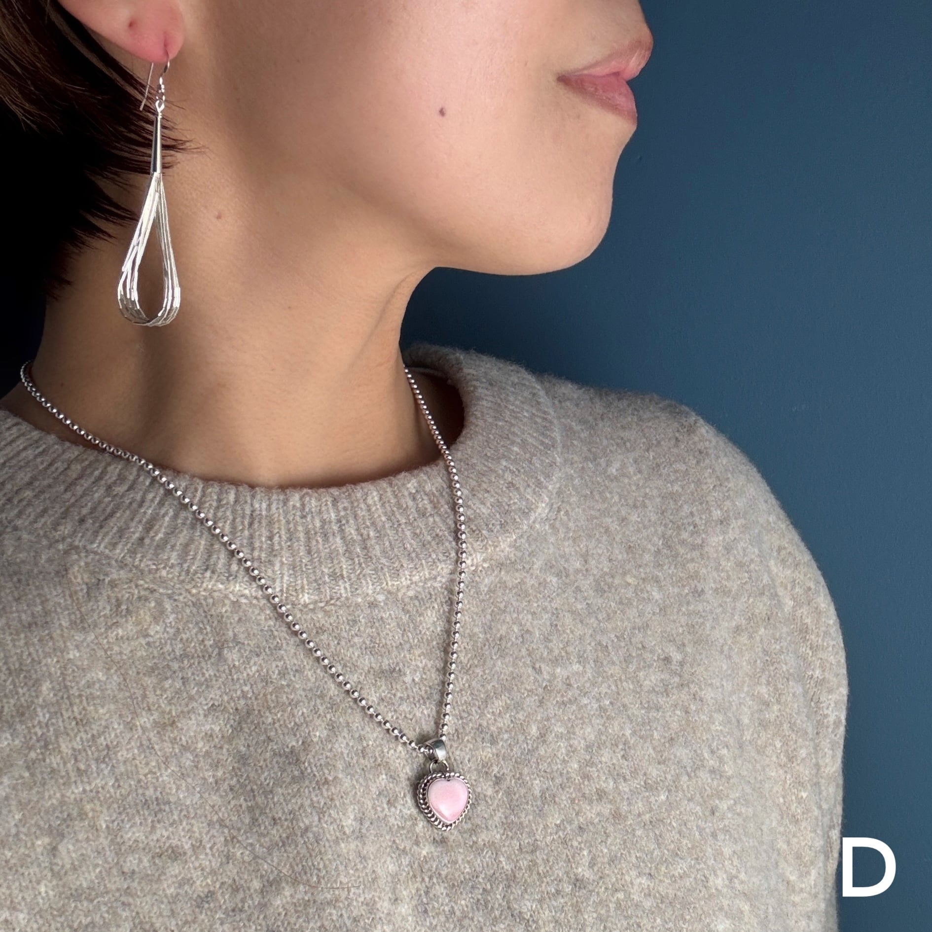 Indian Jewelry 》ハート コンクシェル ペンダント ネックレス