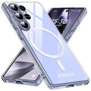 【新着特価】Galaxy S24 Ultra 用 ケース Magnetic対応 クリア TPU グラデーション色 SC-52E SCG26 用 ストラップホール付き ギャラクシー S24 ウルトラ 用 携帯カバー 耐衝撃 透明 マグセフケース マグネット搭載 ワイヤレス充電 薄型 軽量 一体型 変形防止 保護カバー 透明 W-CXSX-04-01-CP