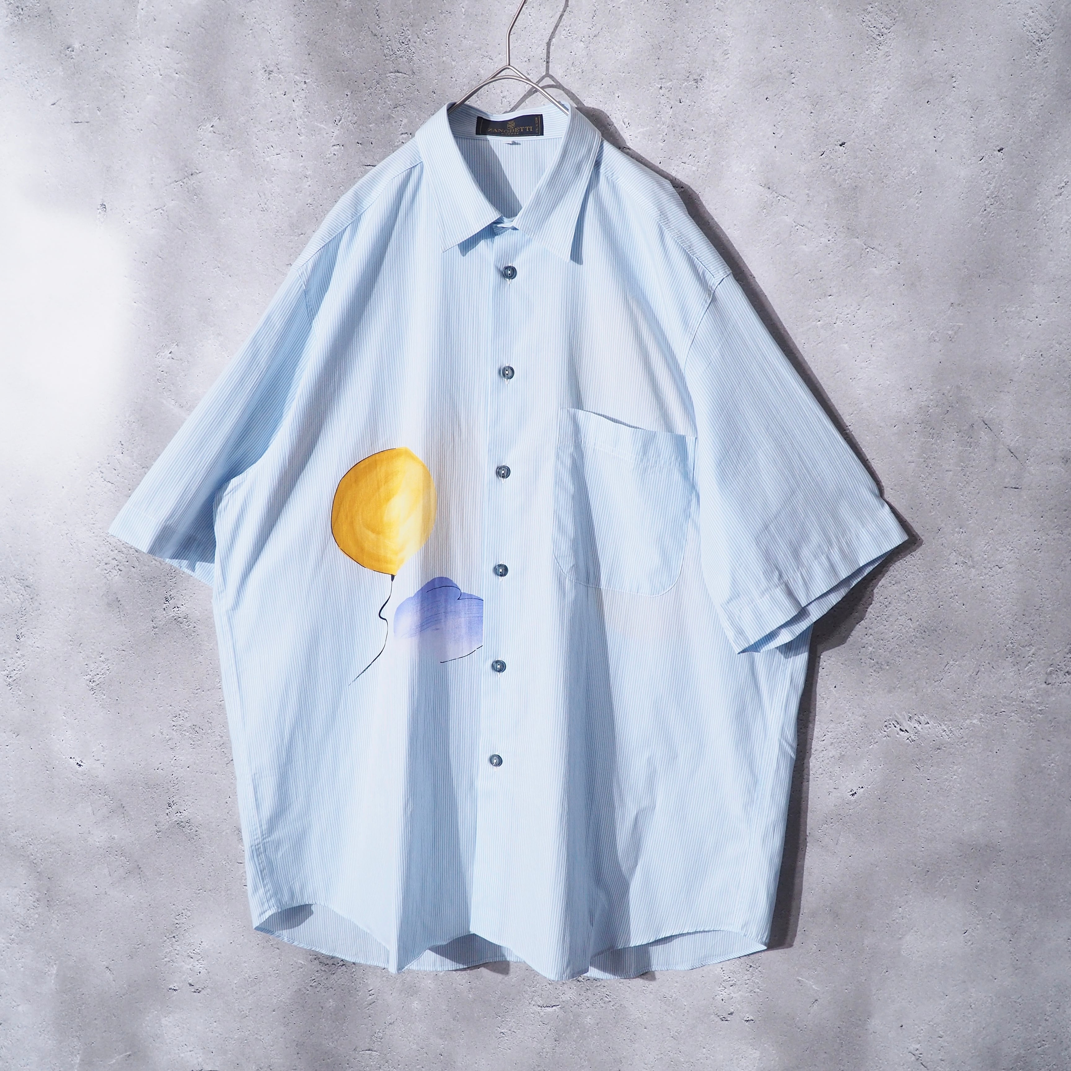 ” ZANOBETTI ” Balloon Paint Printed Vintage Loose SS shirt (made in Italy)